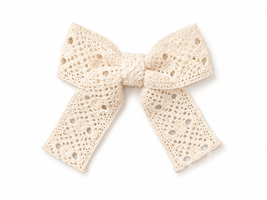Ivory Lace Bow Clip