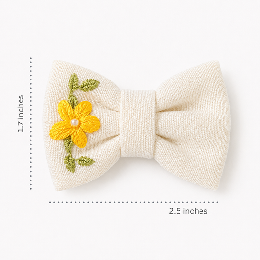 Sunny Yellow Bow Clip Set (Set of 3)